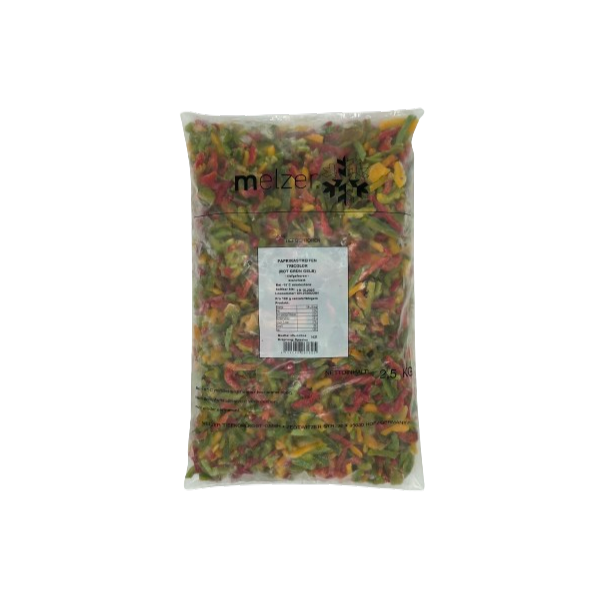 Paprika-Streifen bunt "Melzer" TK, 4x2,5kg/Krt.,Btl.