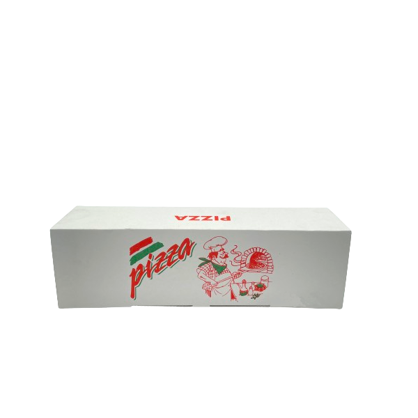 Pizzabox Rollo Kraft weiß/rot 280×70×80 mm (200 St./Krt.)