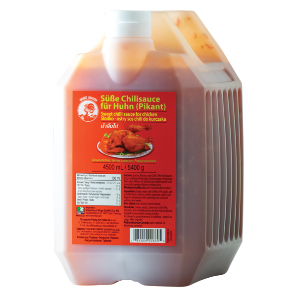 Sweet Chili Chicken Sauce "Cock" Thai 3x4,5l/Krt., Kan.