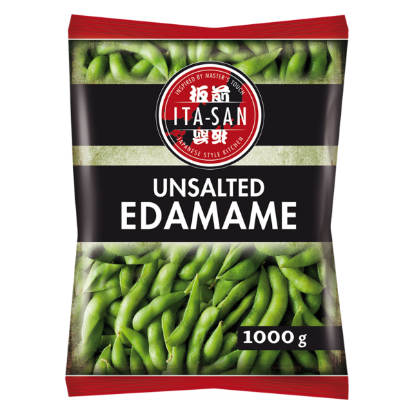 Sojabohnen (Edamame) "Ita-San" in Schoten, ungesalzen TK, 10x1kg/Krt., Btl.