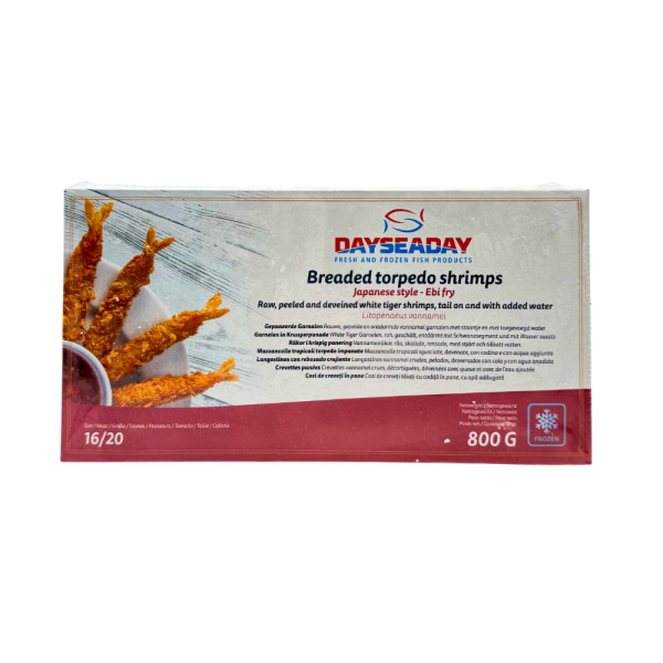 Dayseaday Breaded Torpedo Shrimps 16/20 – Japanisch paniert, Ebi Fry 800 g TK