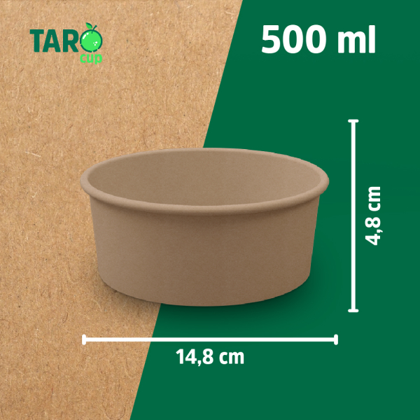 Kraft-Salatschale TARO Cup braun 500ml – Ø14,8cm – 50St./Pck.