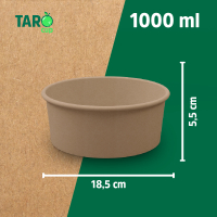 Kraft-Salatschale TARO Cup braun 1000/1300 ml – 50 St./Pck. – Größe wählbar