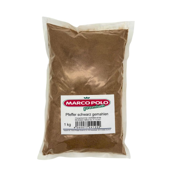 Pfeffer schwarz gemahlen "Marco Polo Premium" 10x1kg/Krt.