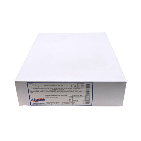 Hähnchenbrustfilet "Knaup" TK paniert, 200g/St., 3kg/Krt.