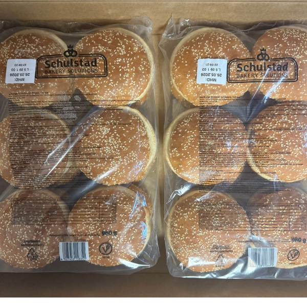 Hamburgerbrot "Schulstad" 120mm 80g, 2x12St./Krt.