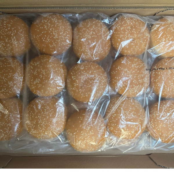 Hamburgerbrot mit Sesam, 115mm, 30x83g/Krt.