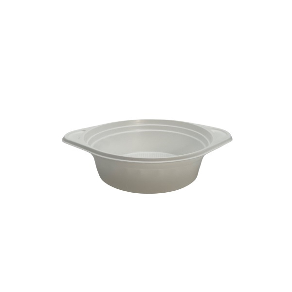 Suppenterrine PP 500 ml weiß mit Griffen (196×154×45 mm) – Kunststoff Einweg (100 St./Pck.)