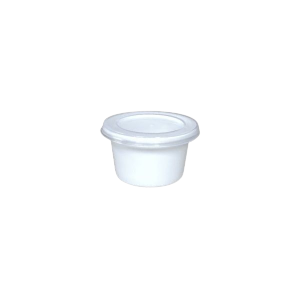 Buttertöpfchen mit Deckel 30 ml PP weiß/transp. (Ø45×30 mm) – Einweg (500St./Krt)