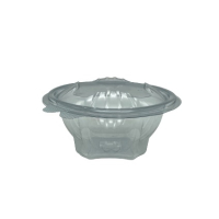 Salatbox PET rund 500 ml transparent mit anh. Deckel...